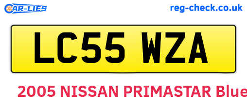 LC55WZA are the vehicle registration plates.