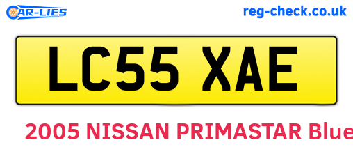 LC55XAE are the vehicle registration plates.