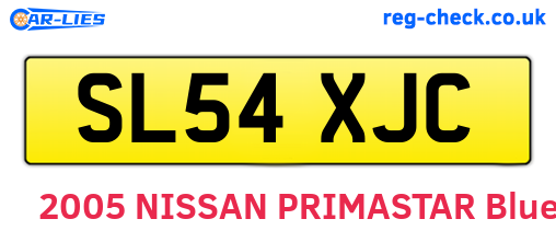 SL54XJC are the vehicle registration plates.