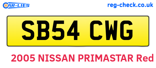 SB54CWG are the vehicle registration plates.