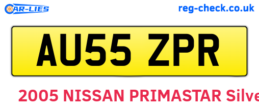 AU55ZPR are the vehicle registration plates.