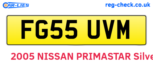 FG55UVM are the vehicle registration plates.