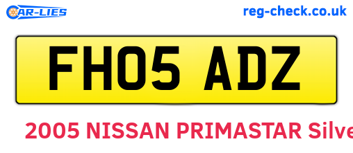 FH05ADZ are the vehicle registration plates.