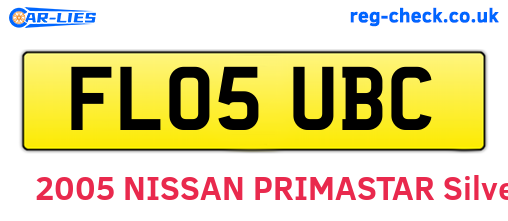 FL05UBC are the vehicle registration plates.