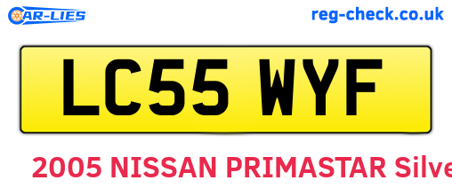 LC55WYF are the vehicle registration plates.