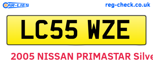 LC55WZE are the vehicle registration plates.