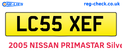 LC55XEF are the vehicle registration plates.