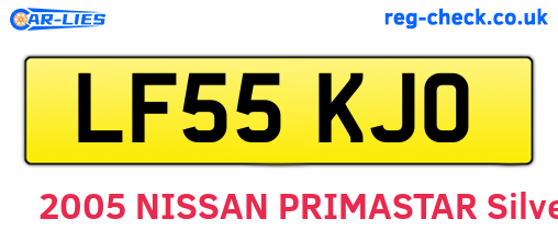 LF55KJO are the vehicle registration plates.