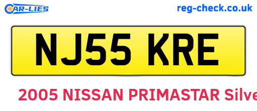 NJ55KRE are the vehicle registration plates.
