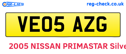 VE05AZG are the vehicle registration plates.