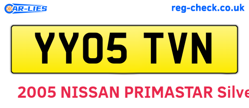 YY05TVN are the vehicle registration plates.
