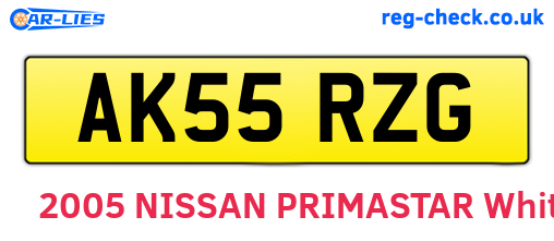 AK55RZG are the vehicle registration plates.