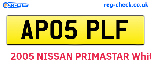 AP05PLF are the vehicle registration plates.