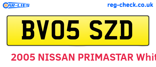 BV05SZD are the vehicle registration plates.