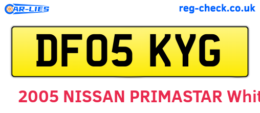 DF05KYG are the vehicle registration plates.