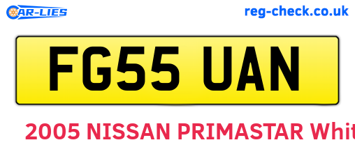 FG55UAN are the vehicle registration plates.