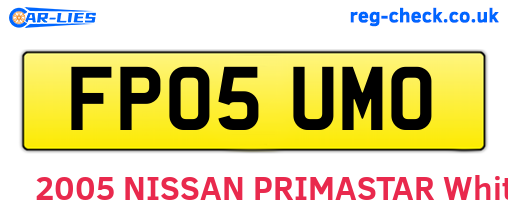 FP05UMO are the vehicle registration plates.