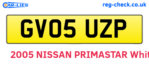 GV05UZP are the vehicle registration plates.