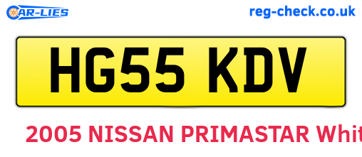 HG55KDV are the vehicle registration plates.