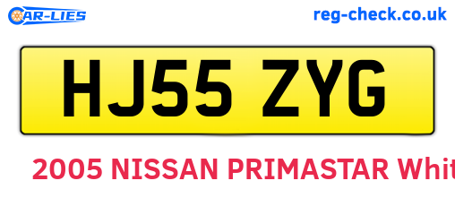 HJ55ZYG are the vehicle registration plates.