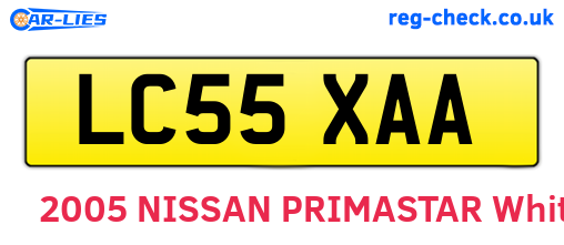 LC55XAA are the vehicle registration plates.