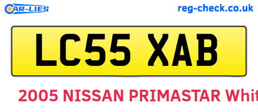 LC55XAB are the vehicle registration plates.