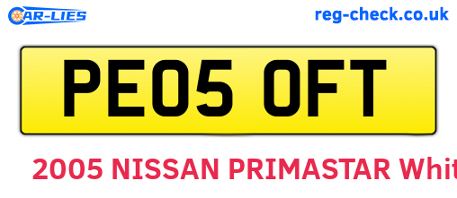 PE05OFT are the vehicle registration plates.