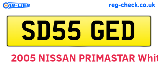 SD55GED are the vehicle registration plates.