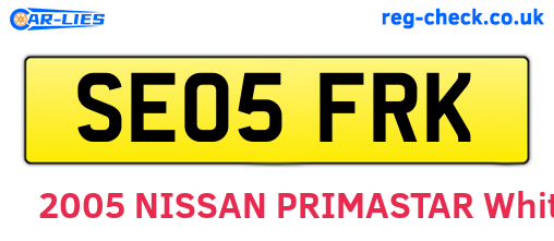 SE05FRK are the vehicle registration plates.