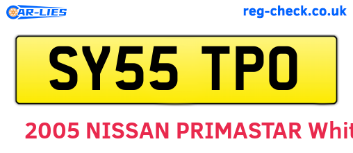 SY55TPO are the vehicle registration plates.