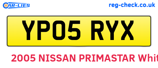 YP05RYX are the vehicle registration plates.