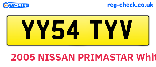 YY54TYV are the vehicle registration plates.