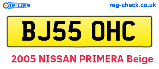BJ55OHC are the vehicle registration plates.