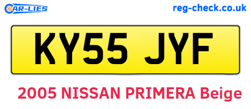 KY55JYF are the vehicle registration plates.
