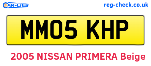 MM05KHP are the vehicle registration plates.