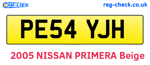 PE54YJH are the vehicle registration plates.