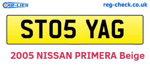 ST05YAG are the vehicle registration plates.