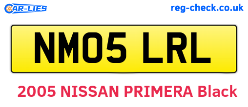 NM05LRL are the vehicle registration plates.