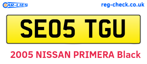 SE05TGU are the vehicle registration plates.