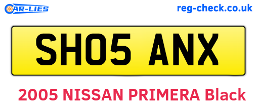SH05ANX are the vehicle registration plates.