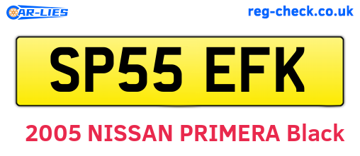 SP55EFK are the vehicle registration plates.