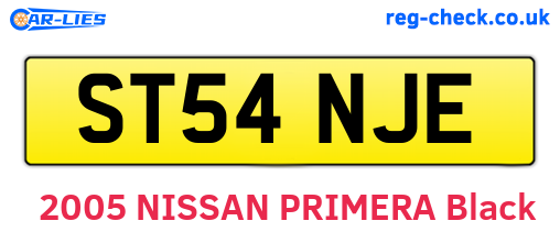 ST54NJE are the vehicle registration plates.