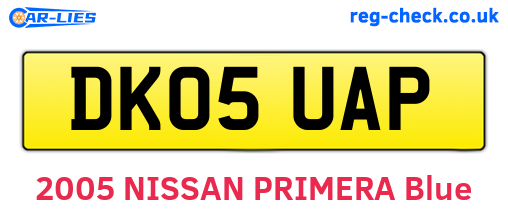 DK05UAP are the vehicle registration plates.