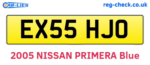 EX55HJO are the vehicle registration plates.