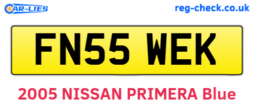 FN55WEK are the vehicle registration plates.