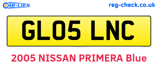 GL05LNC are the vehicle registration plates.