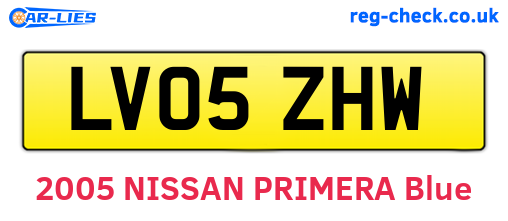 LV05ZHW are the vehicle registration plates.
