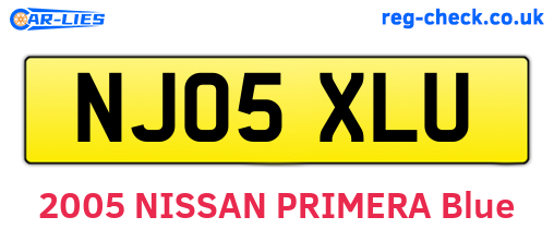 NJ05XLU are the vehicle registration plates.