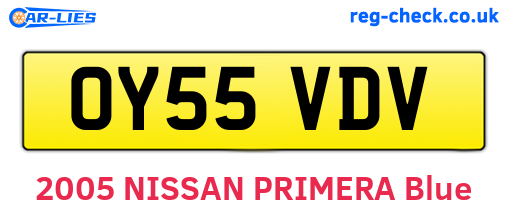 OY55VDV are the vehicle registration plates.