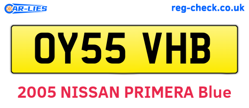 OY55VHB are the vehicle registration plates.
